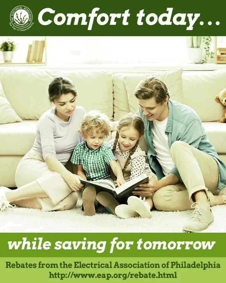 happy comfortable family while saving in rebate electrical